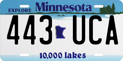 MN license plate 443UCA