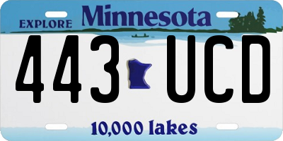 MN license plate 443UCD