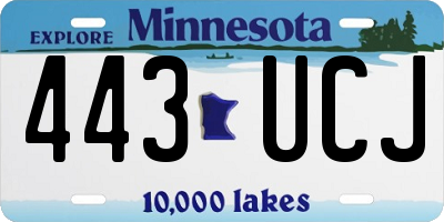 MN license plate 443UCJ