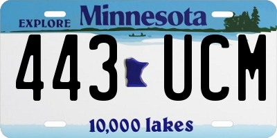 MN license plate 443UCM