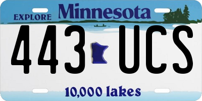 MN license plate 443UCS