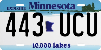 MN license plate 443UCU