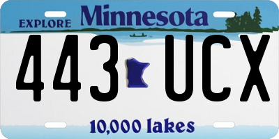 MN license plate 443UCX