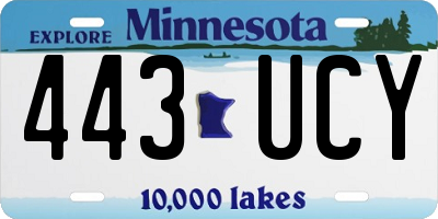 MN license plate 443UCY
