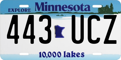 MN license plate 443UCZ