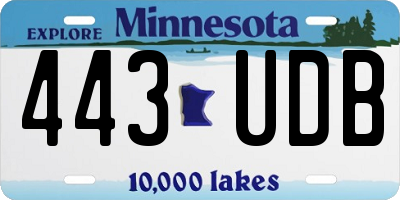 MN license plate 443UDB