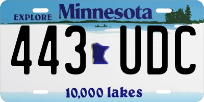 MN license plate 443UDC
