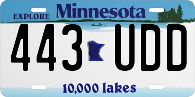 MN license plate 443UDD