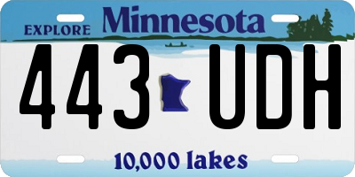 MN license plate 443UDH
