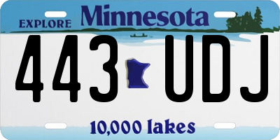 MN license plate 443UDJ