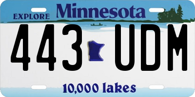 MN license plate 443UDM