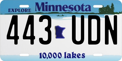 MN license plate 443UDN