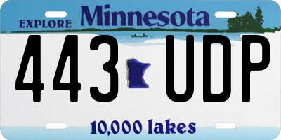 MN license plate 443UDP