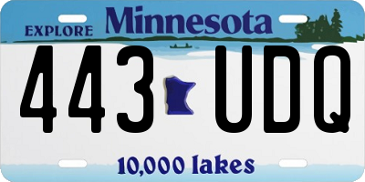 MN license plate 443UDQ