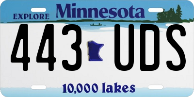 MN license plate 443UDS