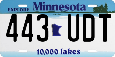 MN license plate 443UDT