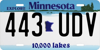 MN license plate 443UDV