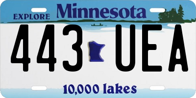 MN license plate 443UEA