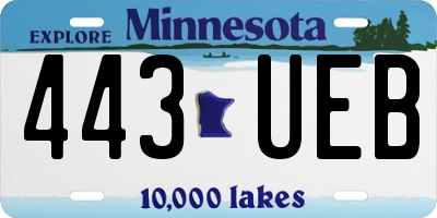 MN license plate 443UEB