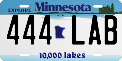 MN license plate 444LAB