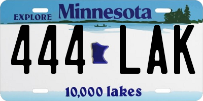 MN license plate 444LAK