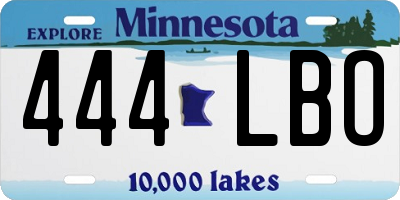 MN license plate 444LBO
