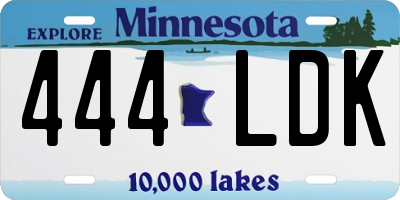 MN license plate 444LDK
