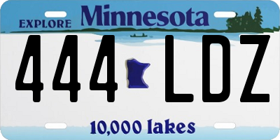 MN license plate 444LDZ