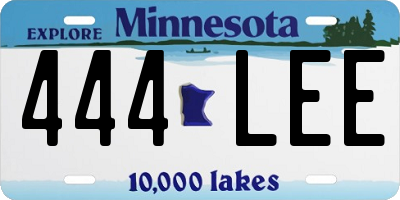 MN license plate 444LEE