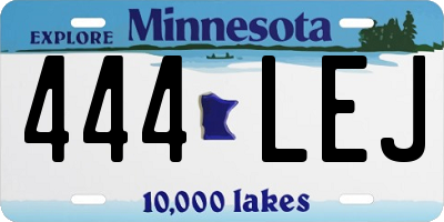 MN license plate 444LEJ