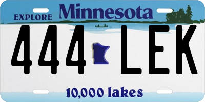 MN license plate 444LEK