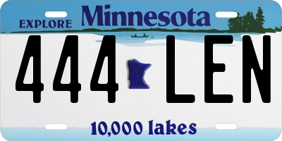 MN license plate 444LEN