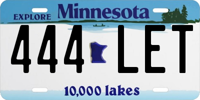 MN license plate 444LET