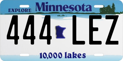 MN license plate 444LEZ