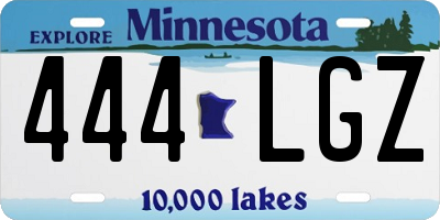 MN license plate 444LGZ