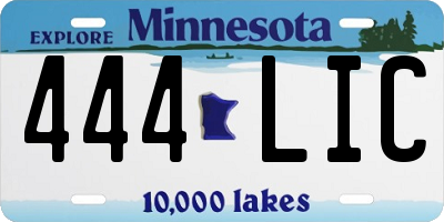 MN license plate 444LIC
