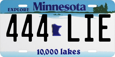 MN license plate 444LIE