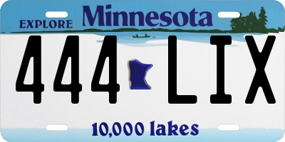 MN license plate 444LIX