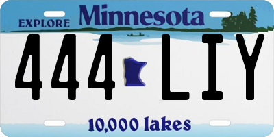 MN license plate 444LIY