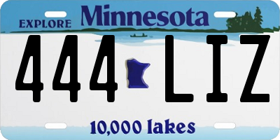 MN license plate 444LIZ