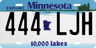 MN license plate 444LJH