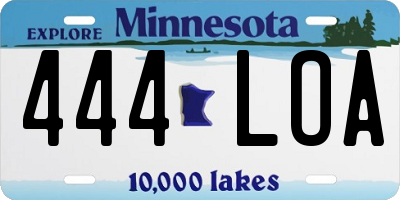 MN license plate 444LOA