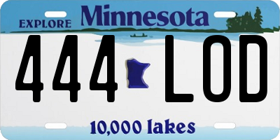 MN license plate 444LOD