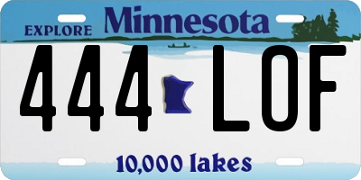 MN license plate 444LOF