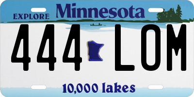 MN license plate 444LOM