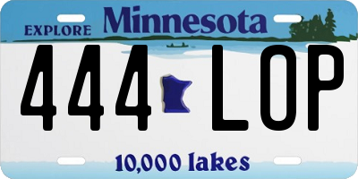 MN license plate 444LOP