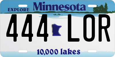 MN license plate 444LOR