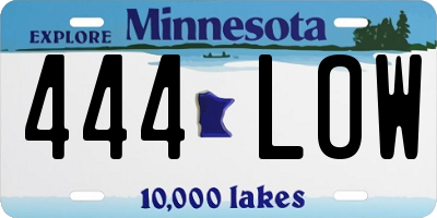 MN license plate 444LOW