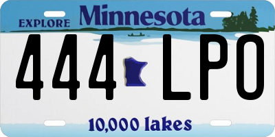 MN license plate 444LPO