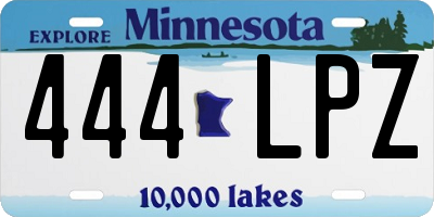 MN license plate 444LPZ